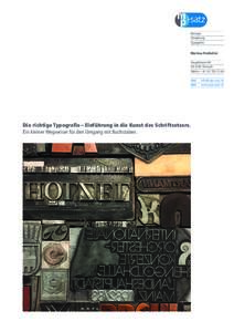 Konzept Gestaltung Typografie Markus Pedrolini Hauptstrasse 40 CH 4143 Dornach