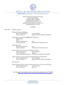 Illinois Government Depository Council Meeting Agenda February 25, 2014