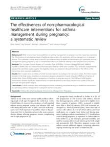 The effectiveness of non-pharmacological healthcare interventions for asthma management during pregnancy: a systematic review