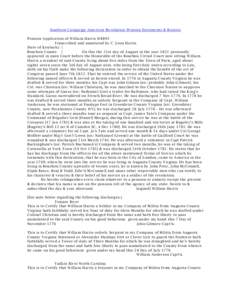 Southern Campaign American Revolution Pension Statements & Rosters Pension Application of William Harris W8893 Transcribed and annotated by C. Leon Harris State of Kentucky } Bourbon County } On this the 21st day of Augu