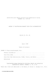 NHANES II ELECTROCARDIOGRAPHY DATA FILE DOCUMENTATION