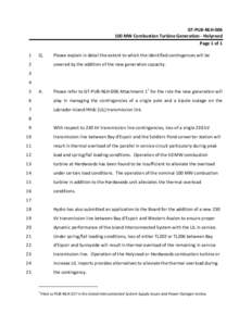 GT‐PUB‐NLH‐006  100 MW Combustion Turbine Generation ‐ Holyrood  Page 1 of 1  1   Q. 