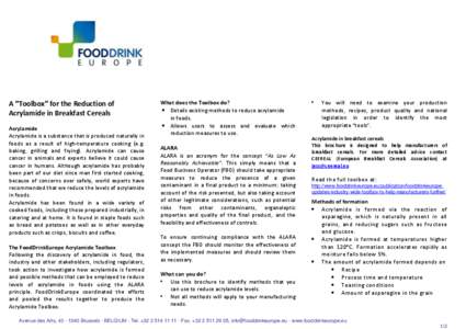 A “Toolbox” for the Reduction of Acrylamide in Breakfast Cereals