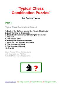 `Typical Chess Combination Puzzles`` by Bohdan Vovk Part I Typical Chess Combinations Covered: