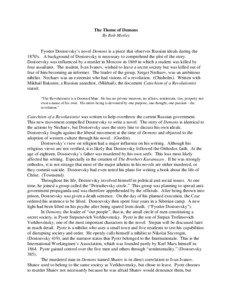 Fyodor Dostoyevsky / Nihilist movement / The Brothers Karamazov / Richard Pevear and Larissa Volokhonsky / F.M. / Sergey Nechayev / Literature / Demons / Philosophical novels