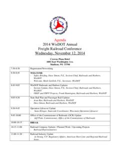 2014 WisDOT Annual Freight Railroad Conference Agenda