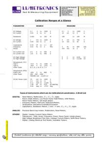 LUMETRONICS Te s t & M e a s u r i n g E q u i p m e n t Custom built Test Equipment Photometr y Safety & Compliance