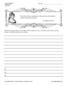 Quote Worksheet 4 - Abigail Adams