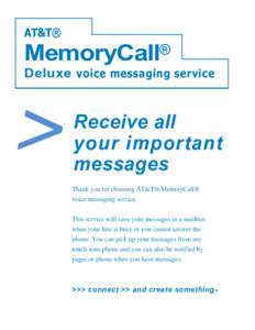 AT&T®  ® MemoryCall Deluxe voice messaging service