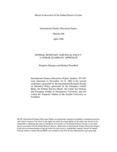 Board of Governors of the Federal Reserve System  International Finance Discussion Papers Number 806 April 2004