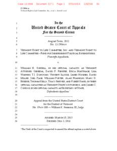 Randall v. Sorrell / Vermont / Politics / Political action committee / United States / Lobbying in the United States / Politics of the United States / William Sorrell