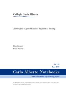 A Principal-Agent Model of Sequential Testing