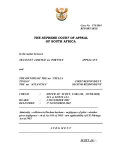 Case No[removed]REPORTABLE THE SUPREME COURT OF APPEAL OF SOUTH AFRICA