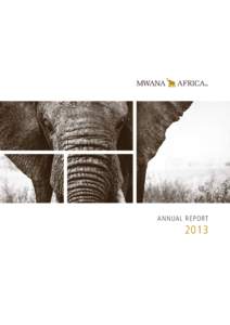 ANNUAL REPORT  2013 contents About Mwana Africa plc	2