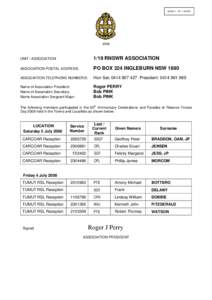 SHEET 1 OF 1 SHEET  I/XIX UNIT / ASSOCIATION