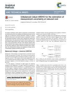 Unbalanced robust ANOVA for the estimation of measurement uncertainty at reduced cost