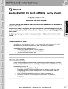 FAMILY TOOLS Module 2: Promoting Positive Parenting Resource 4