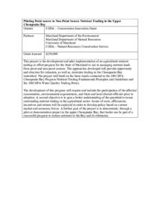 Chesapeake Bay Program / Chesapeake Bay / Maryland / Nonpoint source pollution / State governments of the United States / Chesapeake Bay Watershed / Southern United States