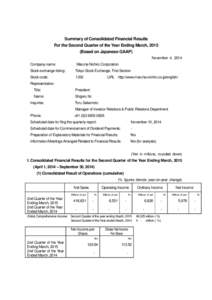 Microsoft Word - Summary of Consolidated Financial Results