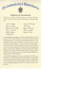 Certificate of Ascertainment - Massachusetts