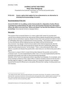 CCJJ: Juvenile Justice Task Force: Rec. FY15-JJ#1 Handout (May 9, 2014)