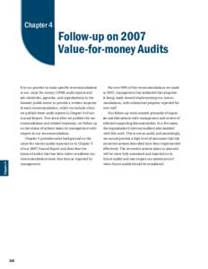 Chapter 4  Follow-up on 2007 Value-for-money Audits  Chapter 4