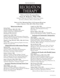 American Journal of  RECREATION THERAPY TM