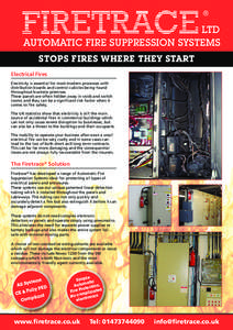 ®  LTD AUTOMATIC FIRE SUPPRESSION SYSTEMS STOPS FIRES WHERE THEY START Electrical Fires