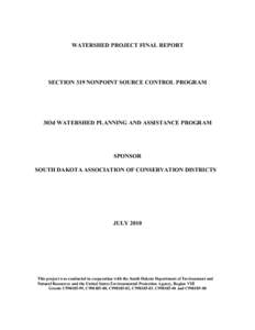 WATERSHED PROJECT FINAL REPORT  SECTION 319 NONPOINT SOURCE CONTROL PROGRAM 303d WATERSHED PLANNING AND ASSISTANCE PROGRAM