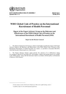 SIXTY-EIGHTH WORLD HEALTH ASSEMBLY Agenda item 17.2 A68/32 Add.1 20 May 2015