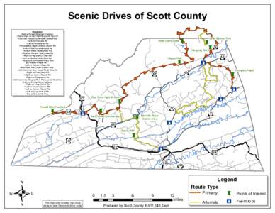 Scenic Drives of Scott County c Little Stoney Falls  c