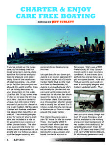 CHARTER & ENJOY CARE FREE BOATING ARTICLE BY JEFF SUBLETT