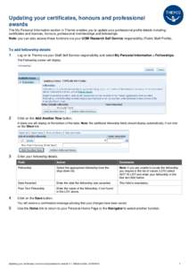 Updating certificates, honours and professional awards