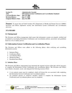 Section IV: Title: Current Effective Date: Revision History: Original Effective Date: