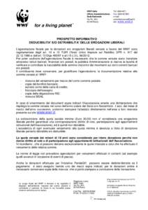 WWF Italia Ufficio Amministrazione Sede Nazionale Via Po, 25/c[removed]Roma