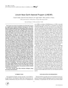 Icarus 148, 21–[removed]doi:[removed]icar[removed], available online at http://www.idealibrary.com on Lincoln Near-Earth Asteroid Program (LINEAR) Grant H. Stokes, Jenifer B. Evans, Herbert E. M. Viggh, Frank C. Shell