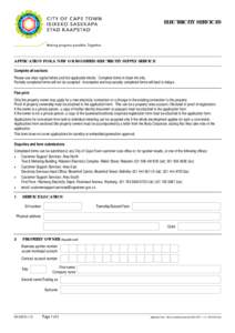 ELECTRICITY SERVICES  APPLICATION FOR A NEW OR MODIFIED ELECTRICITY SUPPLY SERVICE Complete all sections Please use clear capital letters and tick applicable blocks. Complete forms in black ink only. Partially completed 