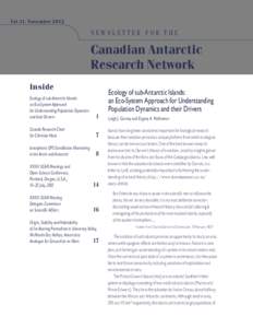 Vol 31, November[removed]NEWSLETTER FOR THE Canadian Antarctic Research Network