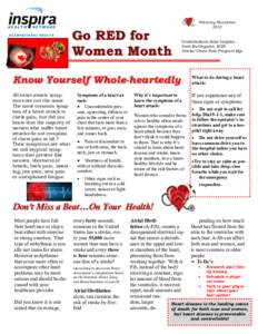 February Newsletter 2013 Go RED for Women Month