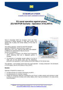 EUROPEAN UNION EUROPEAN SECURITY AND DEFENCE POLICY