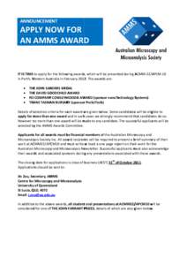 Microsoft Word - AMMS Awards for ACMM22