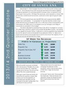 Finance & Management Services AgencyOctober to December2nd Quarter Update