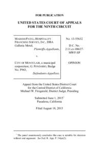 FOR PUBLICATION  UNITED STATES COURT OF APPEALS FOR THE NINTH CIRCUIT  MAHESH PATEL; HOSPITALITY