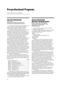 76_PreProfessional_Pre-Professional[removed]:39 PM Page 76  Pre-professional Programs Pre-professional Programs www.salisbury.edu/academic