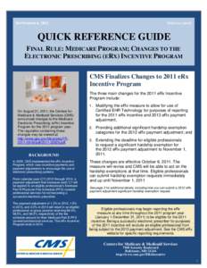 Quick Reference Guide - eRx Final Rule