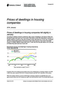 Housing[removed]Prices of dwellings in housing companies 2014, January