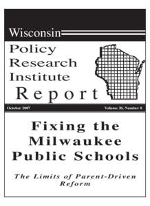 Fixing the Milwaukee Public Schools: The Limits of Parent-Driven Reform