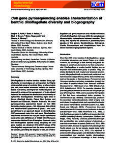 Pfiesteria / Amphidinium / Suessiales / Sequence alignment / Genomics / Environmental microbiology / Dinoflagellates / Biology / Gymnodinium