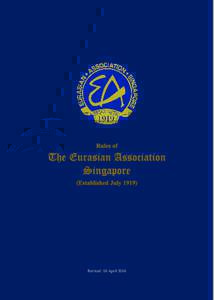 The Eurasian Association Singapore Cover 2016