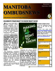 MANITOBA OMBUDSNEWS Newsletter 11 September 2009